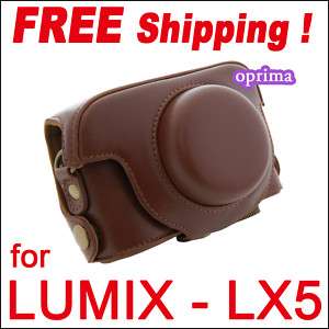 PU Leather Case Bag for Panasonic Lumix LX5 LX 5 brown  
