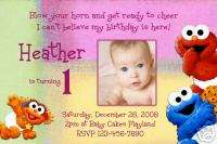 Custom BABY ELMO Sesame Street Birthday Invitation 20  
