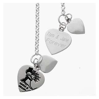  Sterling Silver Marci Bride & Groom Heart Bracelet 