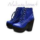Jeffrey Campbell Tardy Blue lace up boots size 9 $205