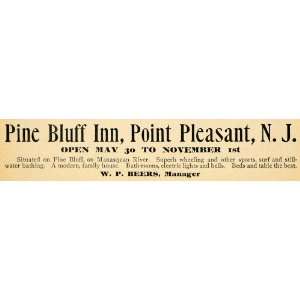  1900 Ad Pine Bluff Inn W. P Beers Manasquan River Sport 