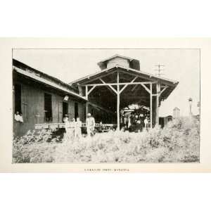 : 1900 Print Railroad Shops Managua Trains Building Plants Nicaragua 