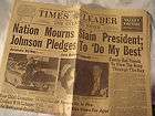   Barre PA Newspaper   11/23/1963   Assassination of JKF John F. Kennedy