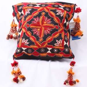  Ethnic Cushion Cover with Floral Jat Embroidery and 