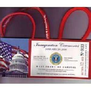 Obama Inaugural Lanyard   with I Love Obama pin + commemorative ticket