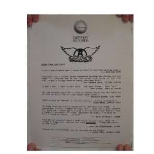  Aerosmith Vintage Press Kit Words From The Front 