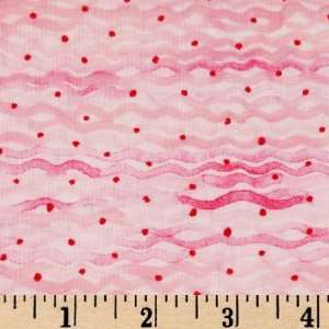  44 Wide Baby Love Wave Dots Pink Fabric By The Yard 