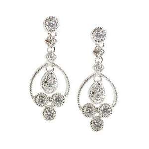  Sterling Silver & CZ Small Chandelier Earrings: Something 