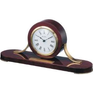  Loquet Mantel Clock in Mahogany with Polished Brass