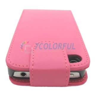 New PU Leather Hard Back Case Cover Skin Pouch For Apple iPhone 4 4G 
