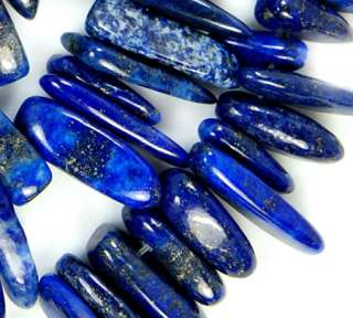 5x10 6x20mm Natural Indigo Lapis Lazuli Stick Beads 16  