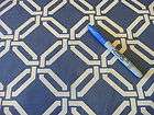 Blue White Chain Link Geometric Lattice Trellis Fabric 54 Braemore