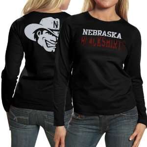My U Nebraska Cornhuskers Ladies Black Literality Long Sleeve T shirt