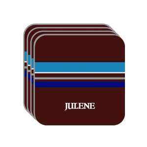 Personal Name Gift   JULENE Set of 4 Mini Mousepad Coasters (blue 