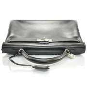 HERMES Box Leather KELLY 32 Bag Handbag Purse Black  