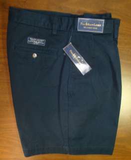 NWT $65 Polo Ralph Lauren Andrew Khaki Shorts Mens Size 33 35 40 Navy 