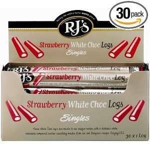 Rj Licorice White Chocolate Strawberry Log, 1.4 Ounce (Pack of 30 