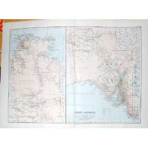  STANFORD MAP 1904 SOUTH AUSTRALIA KANGAROO FOWLER