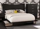 Black QUEEN SIZE Bed w Drawers & Headboard ~NO BOXSPRING REQ Wood 