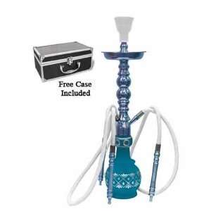  28 3 Hose Classic Egyptian Hookah w/ Briefcase Blue Pearl 