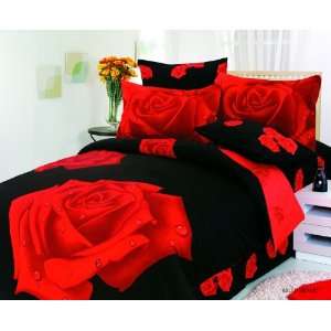  Rose (Gullu Black) bedding set by Le Vele  Full/Queen 