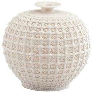  Braided And Lattice Design Matte White Small Diana Vase 