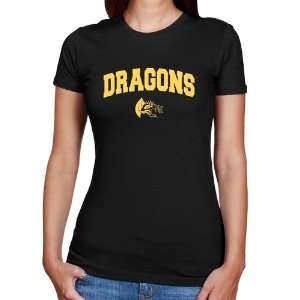 NCAA Drexel Dragons Ladies Black Logo Arch Slim Fit T shirt:  