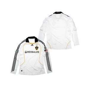  adidas LA Galaxy Mens LS Authentic Home Jersey   White 