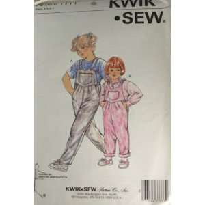 Kwik Sew 1711 Pattern Girls Bib Overalls Size 4,5,6,7