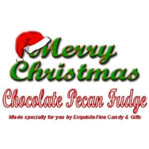 Custom Labeled Gift Merry Christmas Hat Chocolate Pecan Fudge 