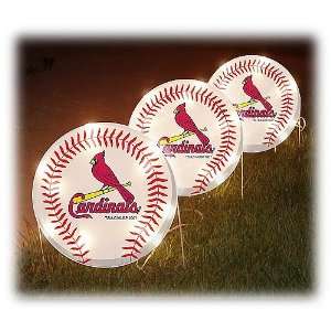 ST. LOUIS CARDINALS Set of 3 Team Logo LIGHTED PATHWAY MARKERS (10.5 