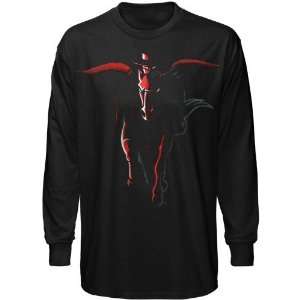  Texas Tech Red Raiders Youth Black Blackout Long Sleeve T 