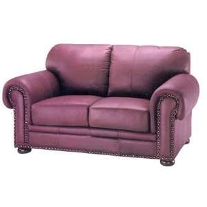   Genuine Burgundy Leather Loveseat/Love Seat Furniture