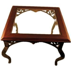   : Solid Wood Top End or Coffee Table w/ Beveled Glass: Home & Kitchen