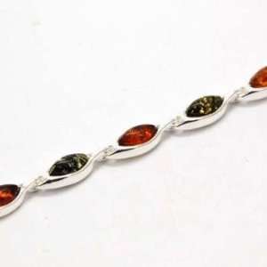  925 Silver Two Colour Amber Bracelet By TOC Jewelry