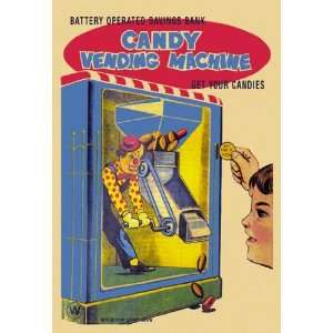   Candy Vending Machine 28x42 Giclee on Canvas: Home & Kitchen