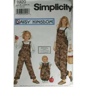 com Simplicity 9920 Pattern Child and Misses Overalls and Doll Romper 