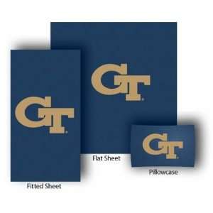 NCAA Georgia Tech Yellowjackets Fitted/Flat Bed Sheet and Pillow Case 