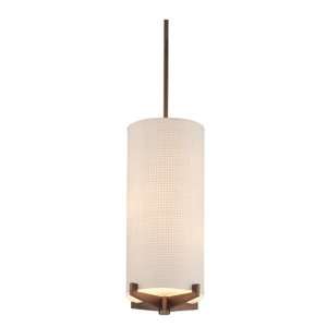   Mini Pendant in Deep Bronze with White Weave Shade: Home Improvement