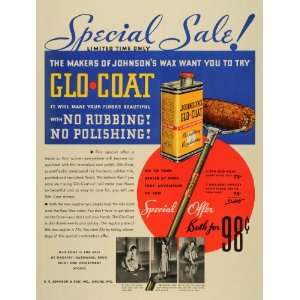   Johnsons Wax Applier Clean Floors   Original Print Ad