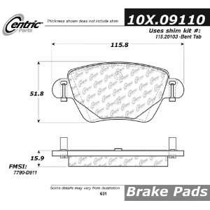  Centric Parts, 102.09110, CTek Brake Pads Automotive
