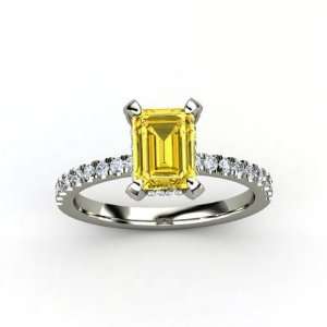   Yellow Vs2 Natural Emerald Cut Certified Diamond Engagement Ring