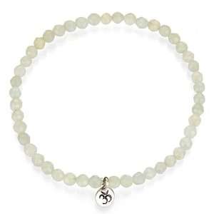    Satya Jewelry New Jade Inner Peace Silver Stretch Bracelet Jewelry