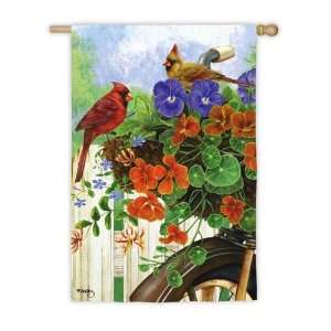  House Size Flag,Silk Reflections, Spring Cardinals: Patio 