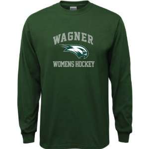 Wagner Seahawks Forest Green Womens Hockey Arch Long Sleeve T Shirt 