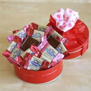 Romantic Red Ghirardelli Gourmet Chocolate Filled Gift Tin  
