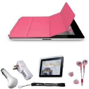  Pink Protective Four Folded Smart Slim Case Cover Adjustable Stand 