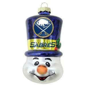  NHL Blown Glass Top Hat Snowman Ornament: Sports 