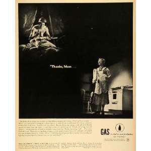  1943 Ad American Gas WWII Soldier Mom War Conservation Food 