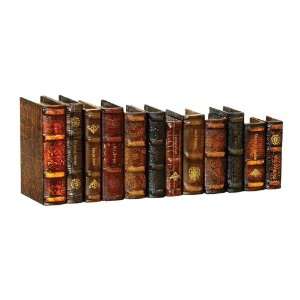   Industries Home Accents 89 2858 SET 12 LEATHERBOUND BOOKS n a Home